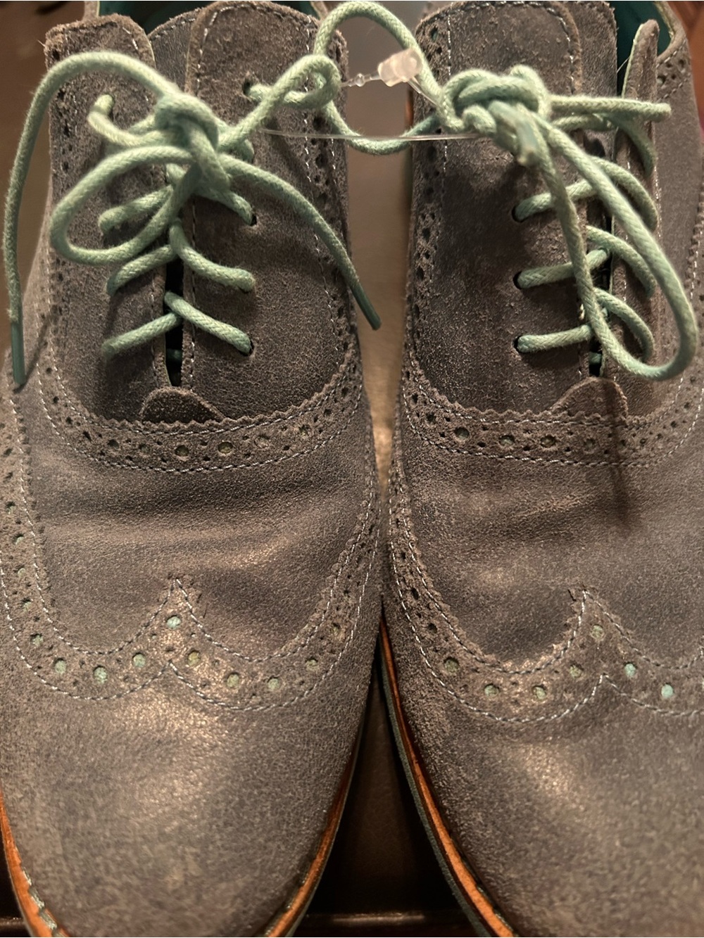 Cole Haan OriginalGrand Suede Wingtip Oxfords Stormcloud/Poolside 9.5B